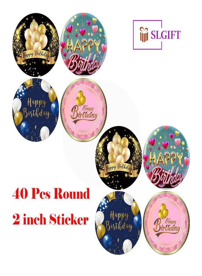 SLGIFT ملصقات فينيل بتصميم عيد ميلاد سعيد من SLGIFT، ملصقات فينيل ذاتية اللصق، 40 قطعة، ملصقات دائرية 2 × 2 بوصة، 4 تصاميم فريدة، R198 - Image 4